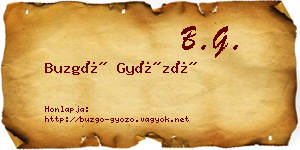 Buzgó Győző névjegykártya